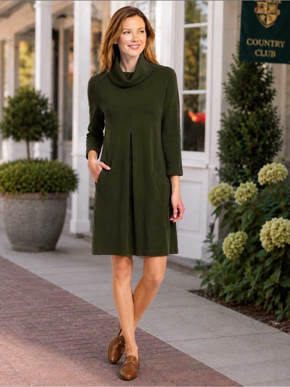 Tyler Boe Kim Olive Green Cotton Cashmere Mini Dress Size XL